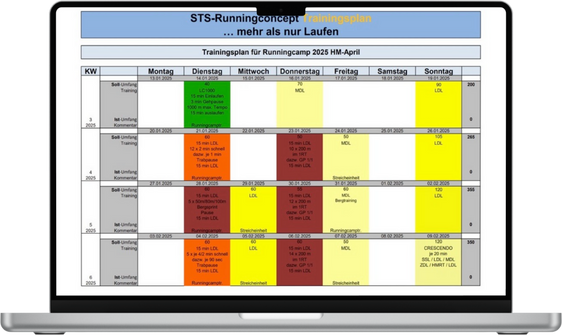 Mockup Trainingsplan Runningcamp